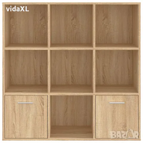 vidaXL Шкаф библиотека, дъб сонома, 98x30x98 см, инженерно дърво, снимка 6 - Етажерки - 56147714