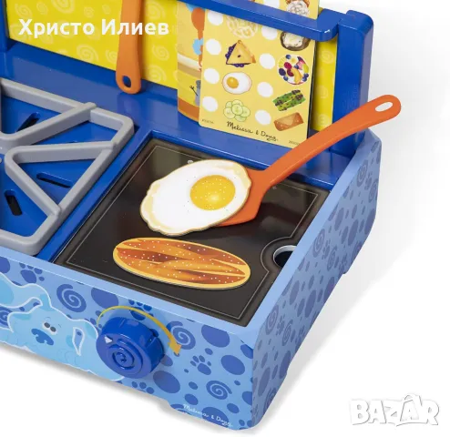 Детска дървена кухня Melissa & Doug - Blue's Clues & You с много аксесори, снимка 8 - Образователни игри - 49101054