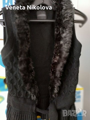 Дамско плетено елече с колан