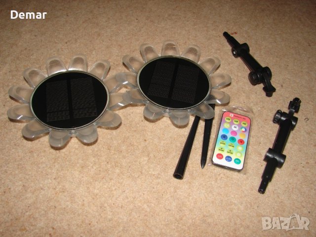 2 броя Соларни цветни лампи цветя за градина, езеро, басейн 8 режима, снимка 7 - Соларни лампи - 41940666