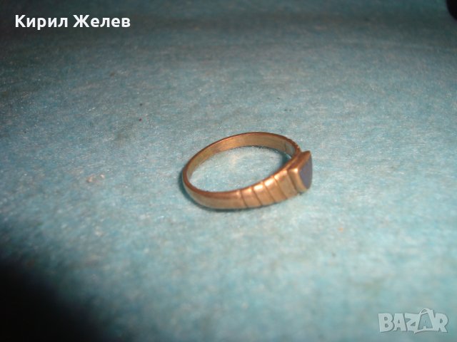 СТАР БРОНЗОВ СКЪПОЦЕНЕН ПРЪСТЕН с ЛАПИС ЛАЗУЛИ РЪЧНА МАЙСТОРСКА АРТ ДЕКО ИЗРАБОТКА 7449, снимка 9 - Антикварни и старинни предмети - 34840483