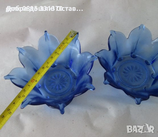 Сини: вази, 2 броя кобалт сини чинийки с форма на мида и топче, снимка 16 - Други - 40203751