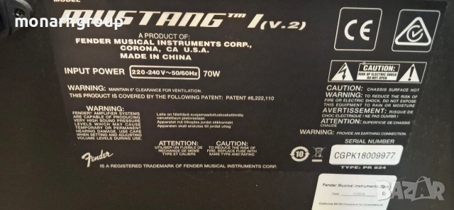 Усилвател Fender Mustang I V.2, снимка 7 - Ресийвъри, усилватели, смесителни пултове - 53818954