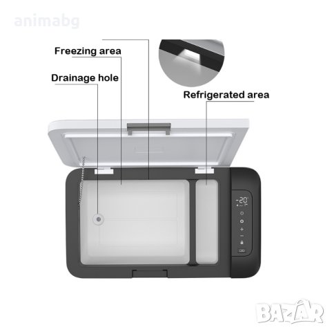 ANIMABG Преносим мини автомобилен хладилник, DC 12V/24V, 25 литра, снимка 2 - Друга електроника - 41503401
