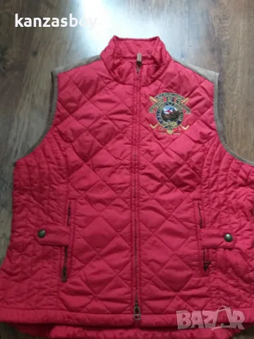 Polo Ralph Lauren Equestrian Vest Suede Trim White Quilted Full Zip - страхотен дамски елек ХЛ, снимка 5 - Елеци - 48359726