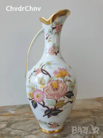 Royal KPM 23см/Бавария немска порцеланова ваза с дръжка-кана/флорална