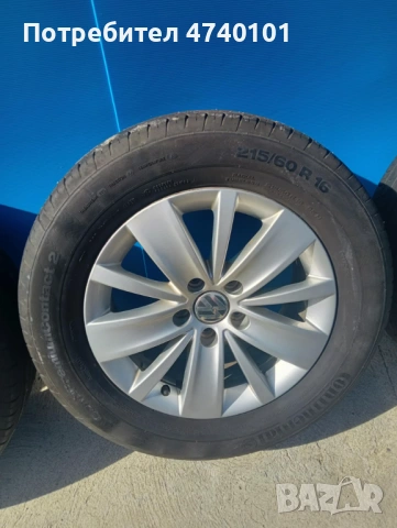 Джанти с гуми за Volkswagen 215/60/16, снимка 4 - Гуми и джанти - 53599272