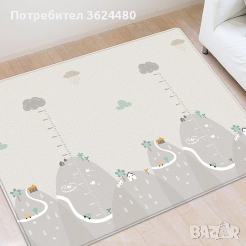 Двулицево сгъваемо килимче за бебета и малки деца 3299, снимка 2 - Други - 52773648