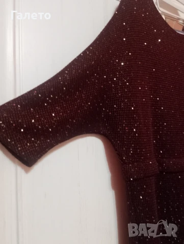 Красива бордо рокля , снимка 12 - Рокли - 50660659