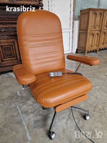 Релаксиращ Електрически Стол-Естествена Кожа-внос от Германия!, снимка 2 - Столове - 52488707