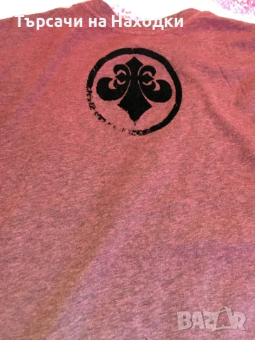Мъжка тениска Affliction Employ Seek & Destroy Burgundy Red червена S Small, снимка 7 - Тениски - 50872543