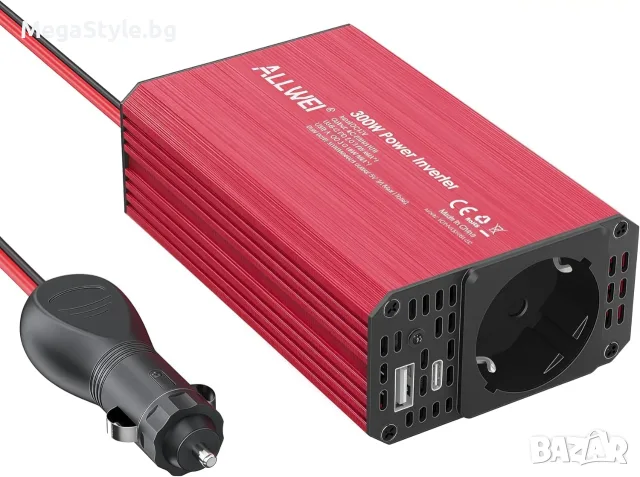 Автомобилен инвертор и зарядно устройство ALLWEI 300W (12V към 230V)