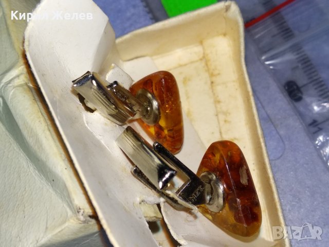 СТАРИ РУСКИ КЕХЛИБАРЕНИ РЕТРО БУТОНЕЛИ за РЪКАВЕЛИ с НАТУРАЛЕН БАЛТИЙСКИ КЕХЛИБАР и КУТИЙКА 34625, снимка 8 - Антикварни и старинни предмети - 40690183