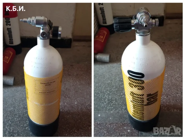 Продавам - 1 стоманена бутилка Dräger - 5L - 6,53kg tara - 300 BAR - атмосфери работно налягане