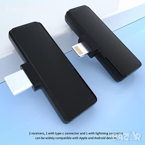 Нови 2 броя Безжични лаважни микрофони за iPhone iPad Android с калъф за зареждане/видеозапис, снимка 8 - Микрофони - 41548253