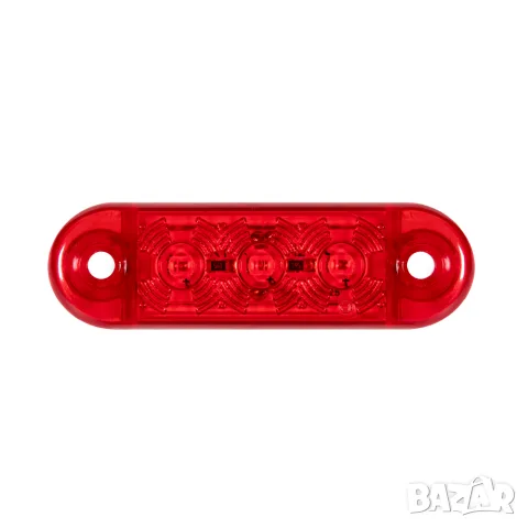 LED габарит 3 LED 63 mm 12-24V за страничен монтаж с червена светлина