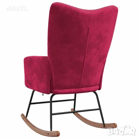 vidaXL Люлеещ стол, виненочервен, кадифе, снимка 6 - Столове - 56146855