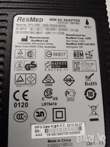 Захранване 24V, 3.75A, 90W RESMED DA 90A24, снимка 2 - Друга електроника - 52975818
