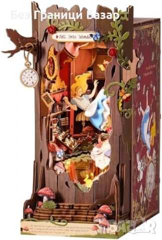 Нов 2D пъзел Сглобяем Модел Книжна Ниша Фентъзи Декор за Рафт украса