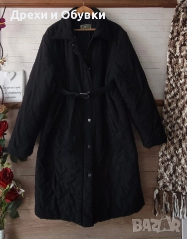 Черно дълго зимно яке ХЛ , снимка 5 - Якета - 48757513