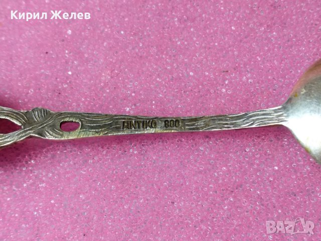 ANTIKO СТАРА НЕМСКА ФЛОРАЛНА КОЛЕКЦИОНЕРСКА СРЕБЪРНА ЛЪЖИЧКА За КАФЕ СРЕБРО 800 ПРОБА 42982, снимка 12 - Колекции - 44376221