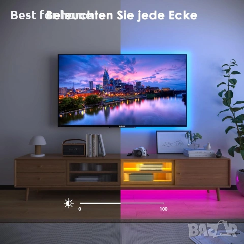 HOVVIDA LED лента 5 м, 30 светодиода/метър, 1 x 5 м, 150 светодиода, RGB LED лента , снимка 5 - Лед осветление - 53475928