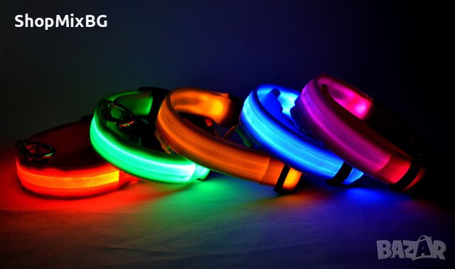 Светещ LED нашийник за куче, снимка 1