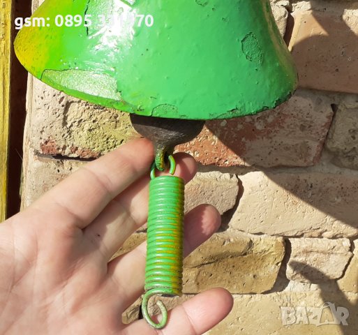 Зелена жаба - камбана, метал, стара, за закачане, закача се, снимка 4 - Други - 41451991