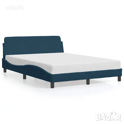 vidaXL Рамка за легло с табла Dover, синя, 120x200 см, кадифе