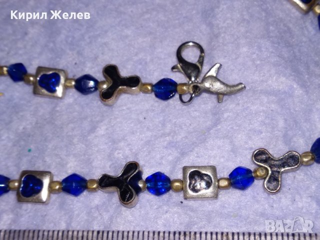 ПРЕКРАСНО ПОСРЕБРЕНО ЕМАЙЛИРАНО КРИСТАЛНО АРТ НУВО СТИЛ МЕДНО КОЛИЕ 38682, снимка 8 - Колиета, медальони, синджири - 41682631