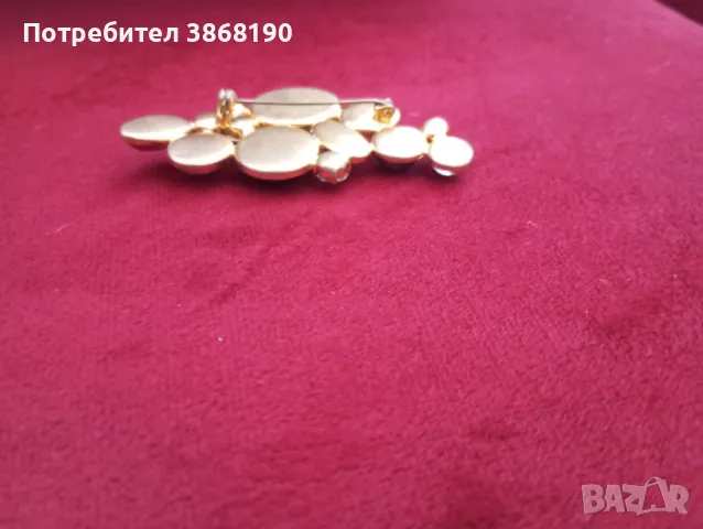 Дамска брошка с изкуствени камъни, снимка 5 - Колиета, медальони, синджири - 50322203