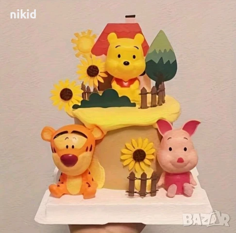 3 Бр Мечо Пух Тигър Прасчо фигурки и играчки украса за торта декор фигурка