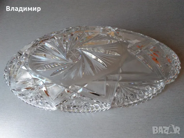 Кристална голяма елипсовидна купа, фруктиера, снимка 13 - Декорация за дома - 47463734