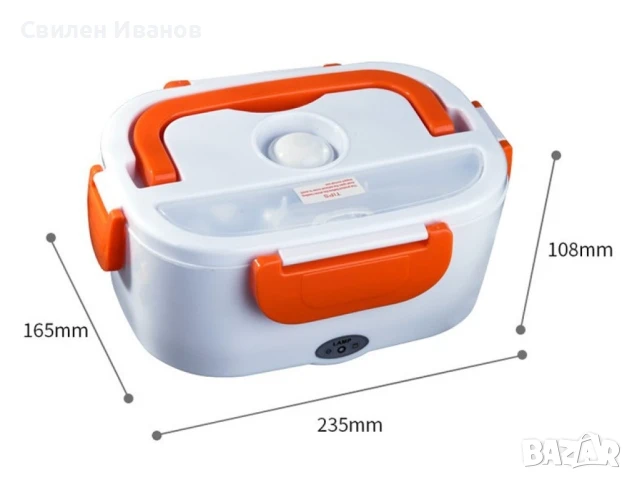 Електрическа кутия за храна с две прегради. Съхранете своя обяд свеж, топъл и вкусен. Лесно почиства, снимка 7 - Кутии за храна - 51044041