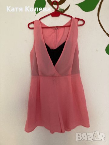 Дамски летен розов гащеризон С/М, снимка 1