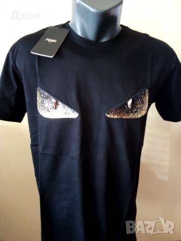 Fendi мъжка тениска нова с етикет - черна, снимка 2 - Тениски - 35843098