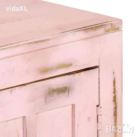 vidaXL Сайдборд, светлорозов, 110x35x70 см, мангово дърво масив, снимка 4 - Бюфети - 56146457