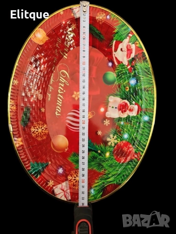 Пластмасова коледна чиния/плато за сладки, ордьовър, мезета и др./ Цвета е според нал. в склада, снимка 4 - Други - 52903549