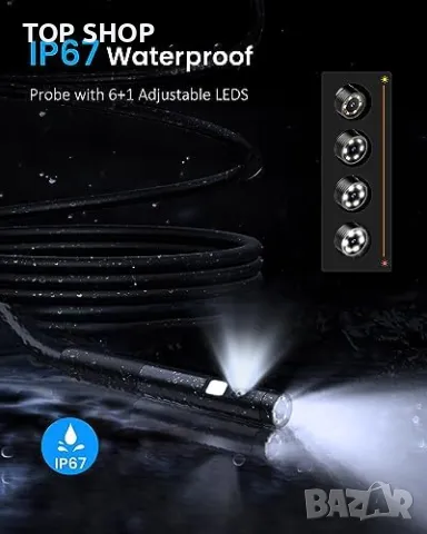 Нов Професионален Ендоскоп Камера 7 LED Водоустойчив Бороскоп, снимка 6 - Друга електроника - 49509471