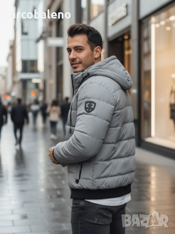 Мъжко зимно ватирано яке с качулка, 4цвята , снимка 12 - Якета - 52477688