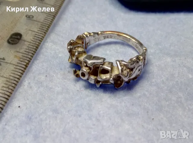 НЕВЕРОЯТНО КРАСИВ СРЕБЪРЕН АРТ ПРЪСТЕН СРЕБРО 925 ХУДОЖЕСТВЕНА РЪЧНА МАЙСТОРСКА ИЗРАБОТКА 49314, снимка 3 - Пръстени - 50136221