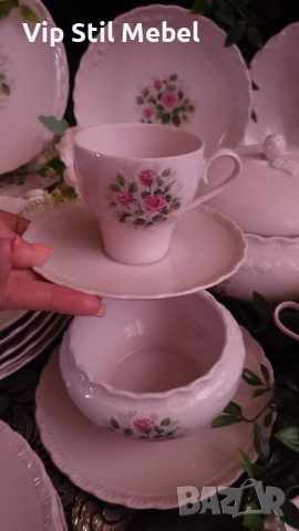 Розов порцеланов сервиз Hutschenreuther , снимка 11 - Сервизи - 52668065