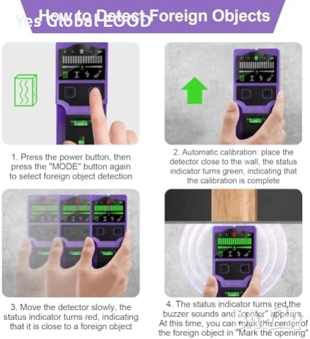 SUNMAY 7-в-1 стенен скенер за дърво, метал и кабели, снимка 5 - Други инструменти - 53634652