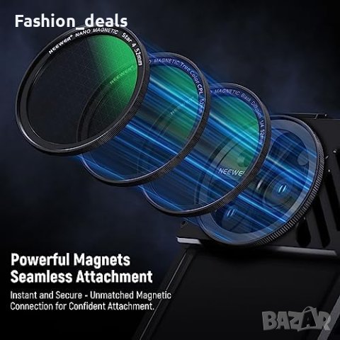 Нов 52 мм магнитен филтър за телефон с адаптерен пръстен SmallRig NEEWER клетка , снимка 7 - Чанти, стативи, аксесоари - 42071339