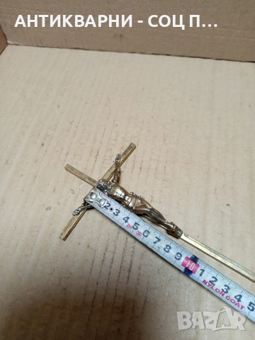 Стар Бронзов Кръст Исус Христос Инри. , снимка 9 - Антикварни и старинни предмети - 52842249