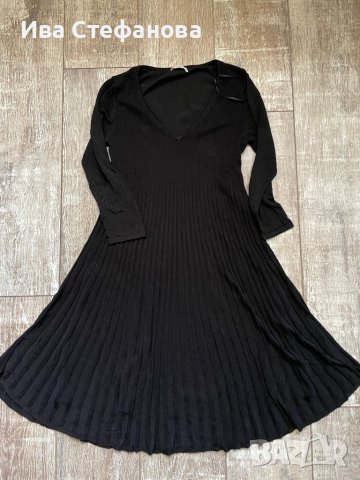 Нова черна ежедневно елегантна рокля рипс рипсена еластична разкроена свободен модел, снимка 3 - Рокли - 42607907