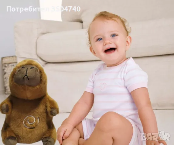 Дишаща Капибара, Успокояваща бебешка играчка със светлина и звук, снимка 2 - Плюшени играчки - 48916913