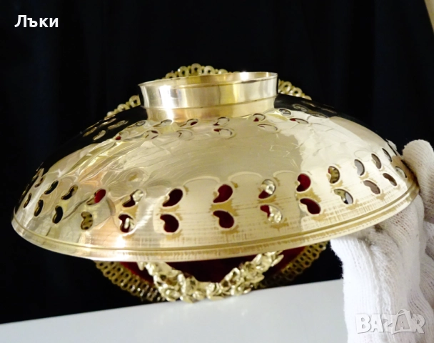 Повдигната бронзова фруктиера с Паун,цветен клетъчен емайл. , снимка 6 - Антикварни и старинни предмети - 52417558