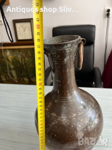Автентична медна кана / ваза. №4479, снимка 7 - Антикварни и старинни предмети - 42012756