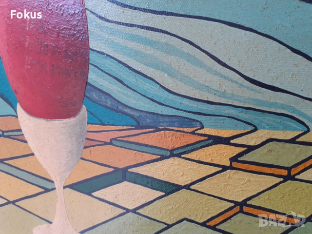 Картина импресия масло на платно рамка, снимка 3 - Антикварни и старинни предмети - 53431468